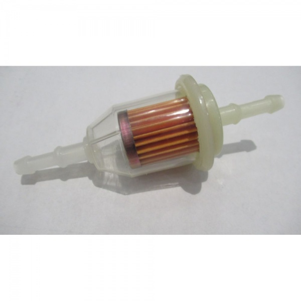 Moeller Inline Fuel Filter with 1/4 and 3/8 inch hose barbs on both ends