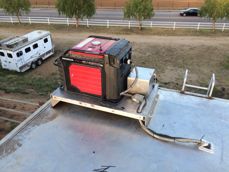 Honda EU6500iS on horse trailer